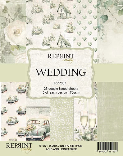 Reprint - Mønsterark / arkpakke - Wedding 6'x6' - RPP087