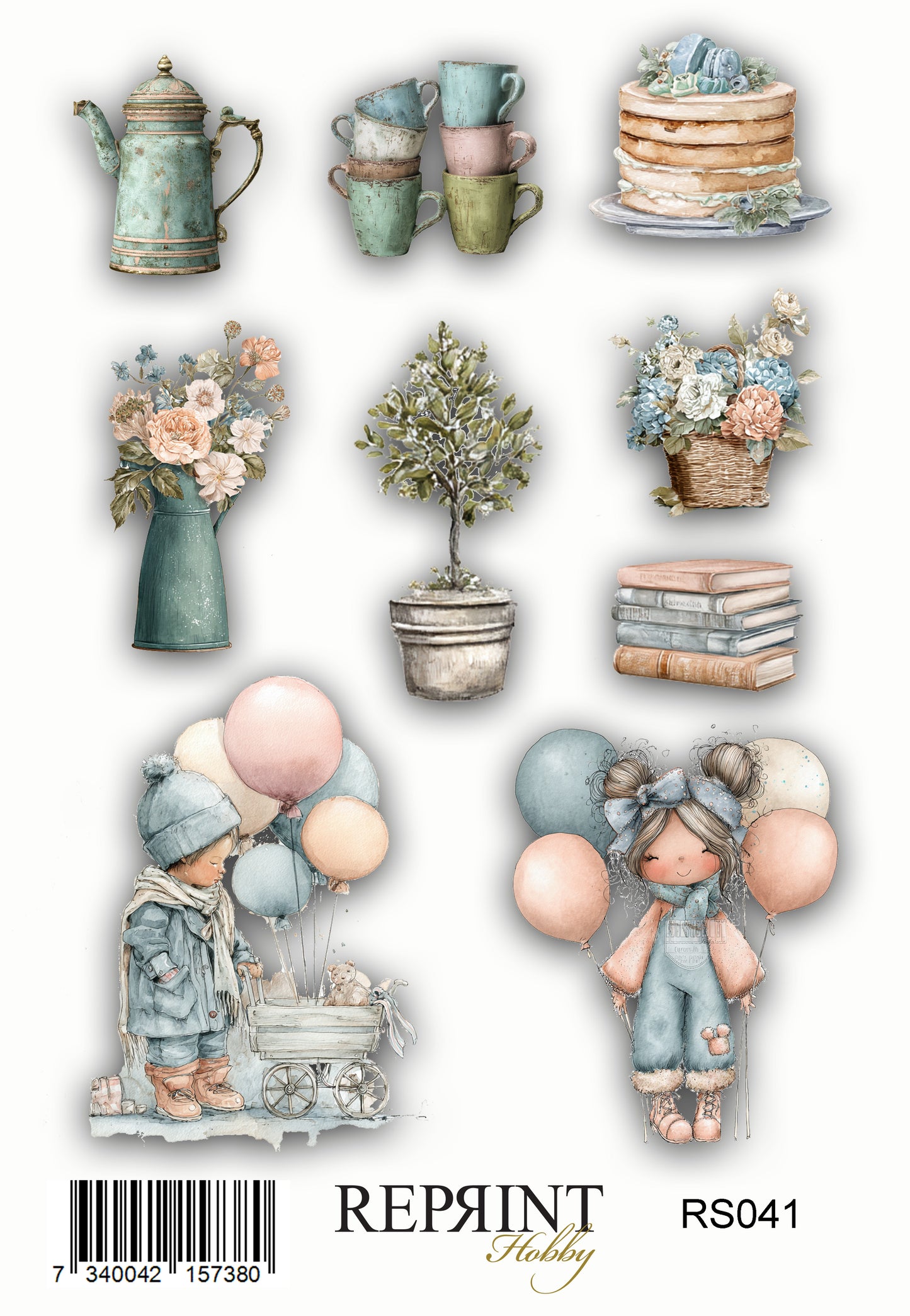 NYHET! Reprint - Stickers - Quiet moments - 11x16cm rs041