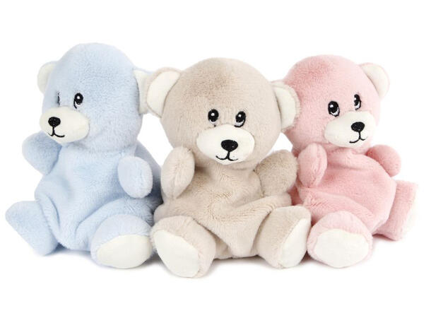 Bamse plysj - beige, rosa, blå - velg farge