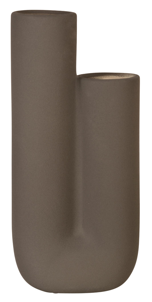 Vase rør buet matt grå