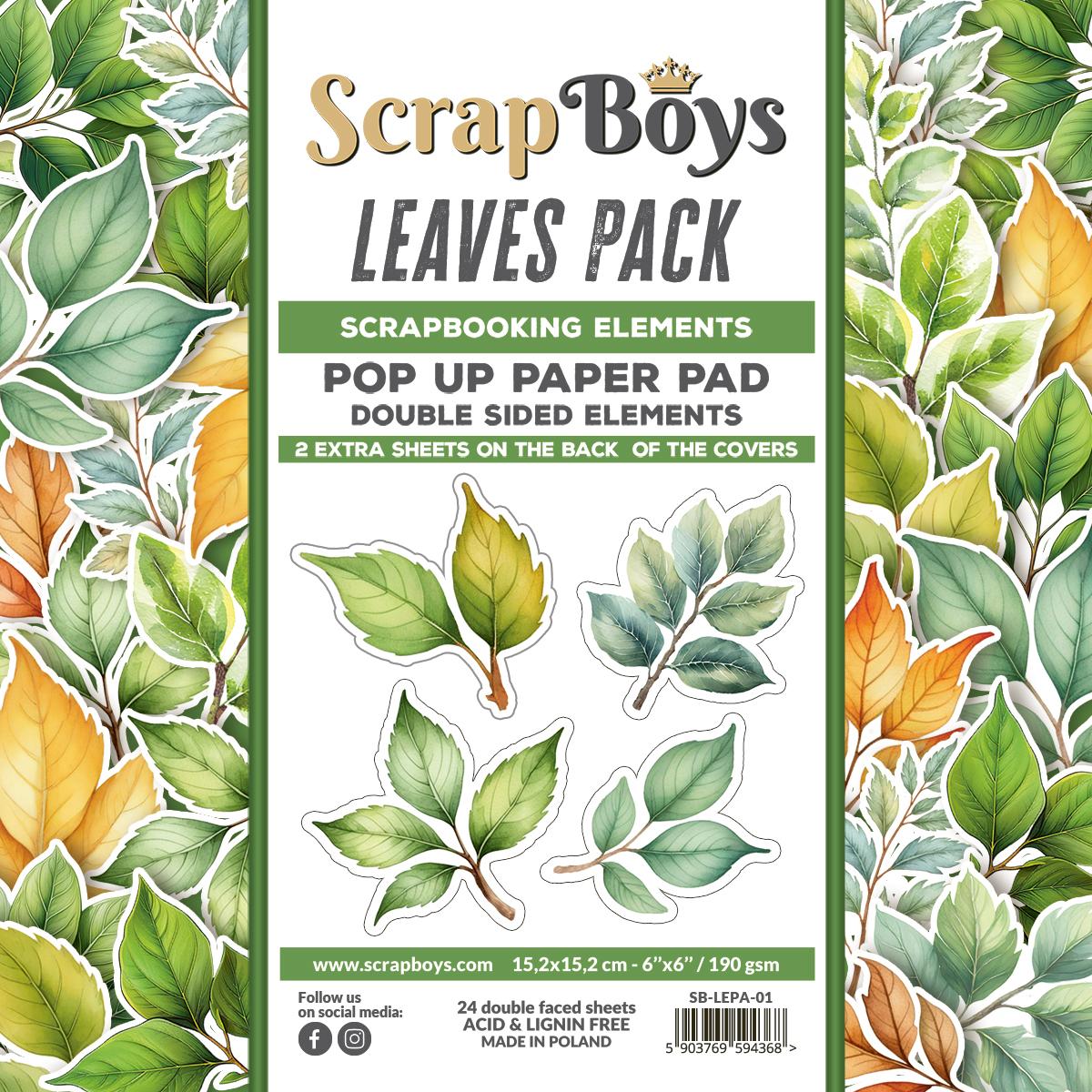 ScrapBoys Leaves Pack SB-LEPA-01 Pop Up Blokk 6' x 6'