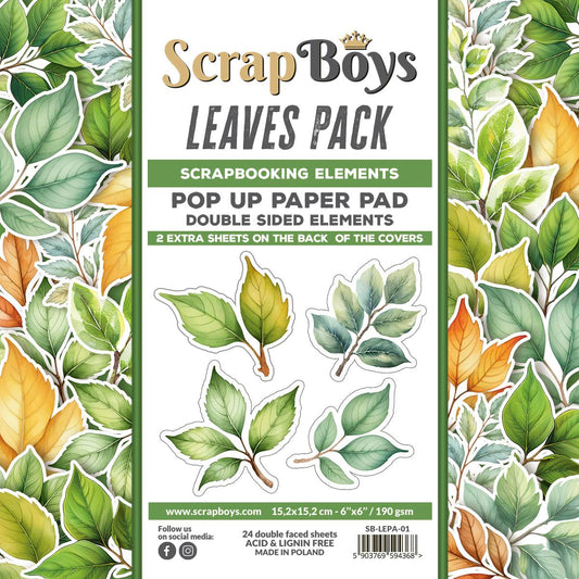 ScrapBoys Leaves Pack SB-LEPA-01 Pop Up Blokk 6' x 6'