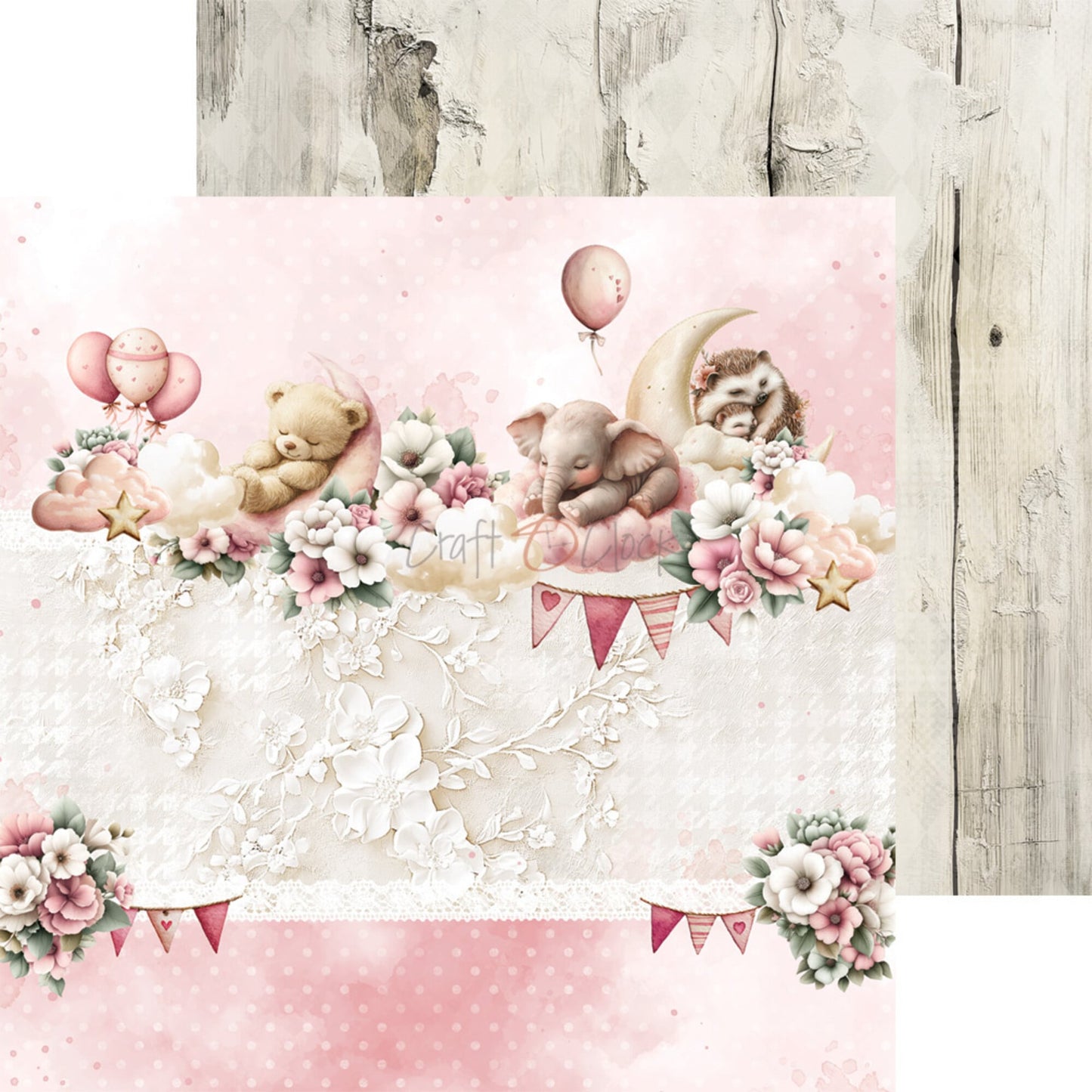 NYHET! Craft O'clock -Baby Girl Universe - 8x8 Inch Paper Set (CC-C83-BGU-07)
