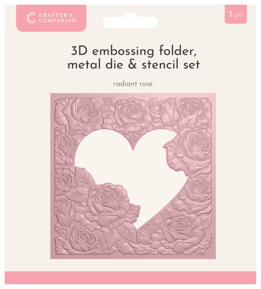 Crafters companion - 3D Emboss Macro Aperture Folders Radiant Rose (CC-3DEF5.5-MD-STEN-RARO)