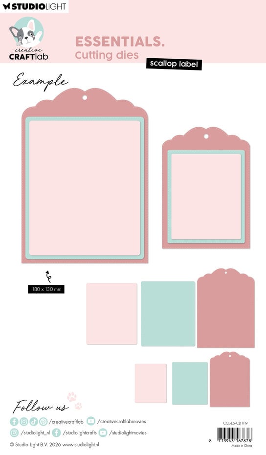 NYHET! StudioLight - Creative craftlab - Essentials Cutting Die - Scallop Label Essentials Cutting Dies (CCL-ES-CD1119)