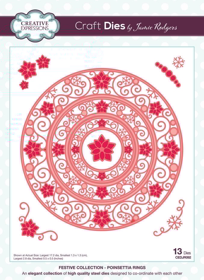 Creative Expressions Jamie Rodgers Craft Die Poinsettias Rings (CEDJR092)