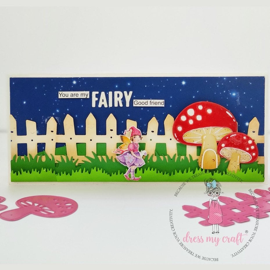 TILBUD! Dress My Craft cutting die Basic Designer Mushrooms - soppdies 3 str
