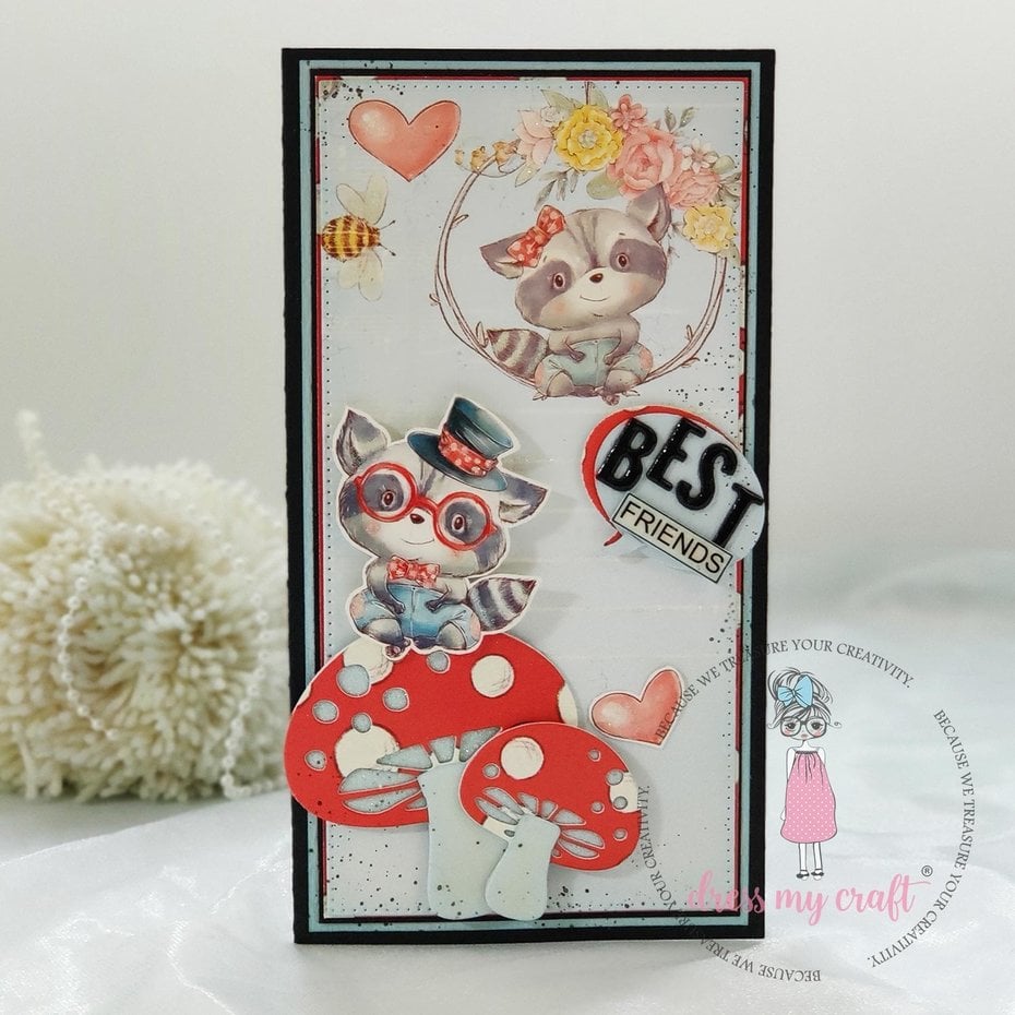 TILBUD! Dress My Craft cutting die Basic Designer Mushrooms - soppdies 3 str