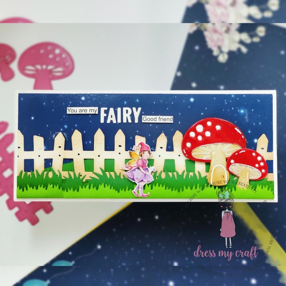 Dress My Craft Cutting Die Border Smiling Fence (DMCD4873)- gjerdedie smilende gjerde.:)