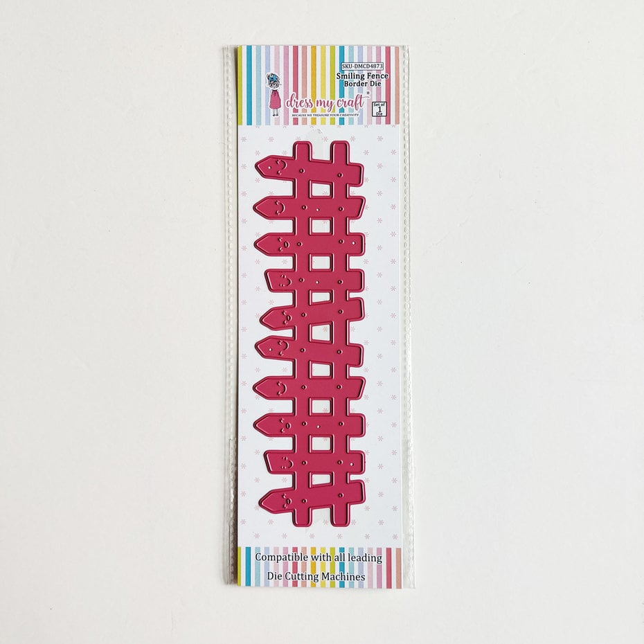Dress My Craft Cutting Die Border Smiling Fence (DMCD4873)- gjerdedie smilende gjerde.:)