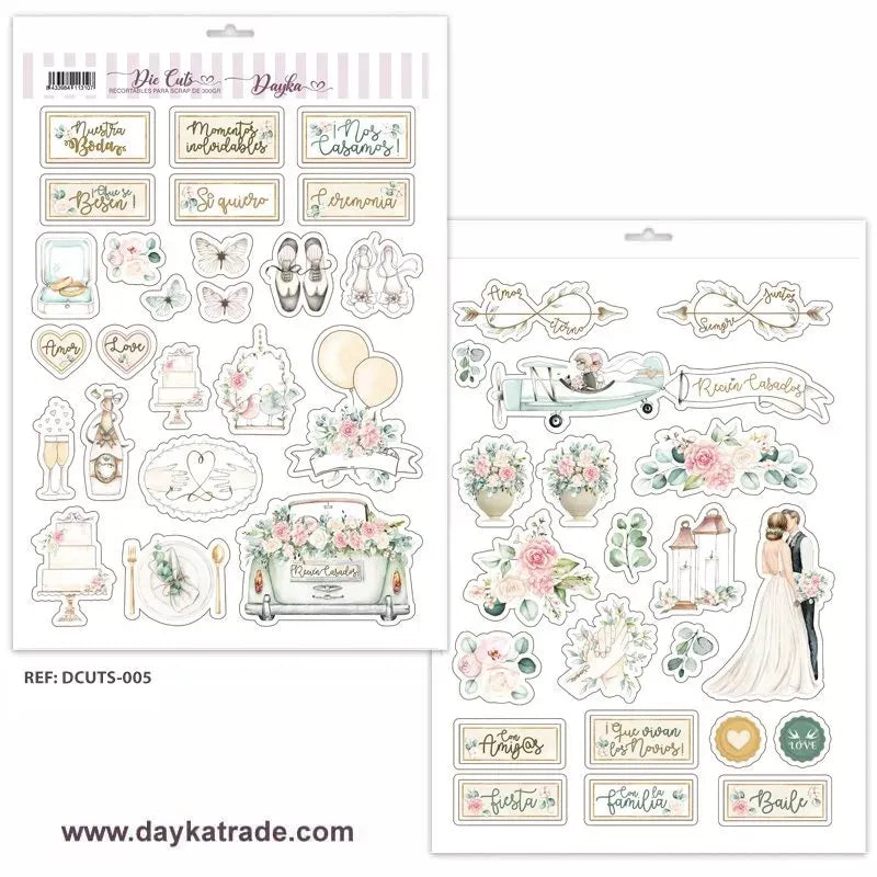 DayKa Trade Recien Casados 12x12 paper pack - bryllups arkpakke