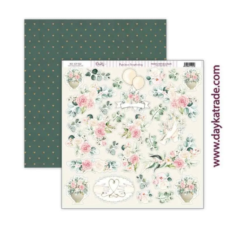 DayKa Trade Recien Casados 12x12 paper pack - bryllups arkpakke