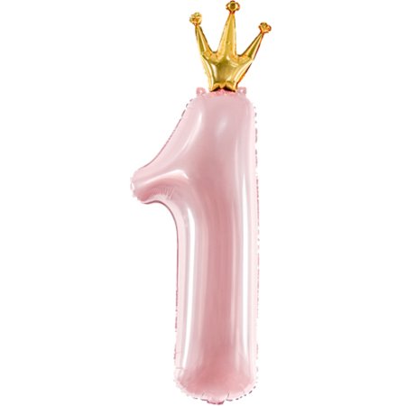 Folie ballong tall 1 m gull krone , rosa , 12x35.5inch = 30x 88cm