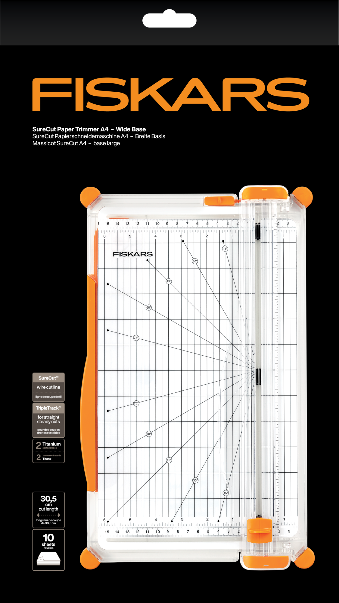 Kuttebrett / papirtrimmer - Fiskars - paper trimmer - måleenhet inch og cm - Fiskars