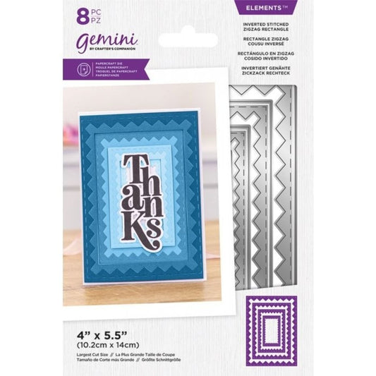 Gemini Rektangel die - Inverted Stitched ZigZag Rectangle Elements Dies (GEM-MD-ELE-ISZR)