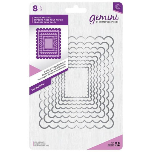 Gemini Scalloped Edge Rectangle Elements Dies (GEM-MD-ELE-SCRE)