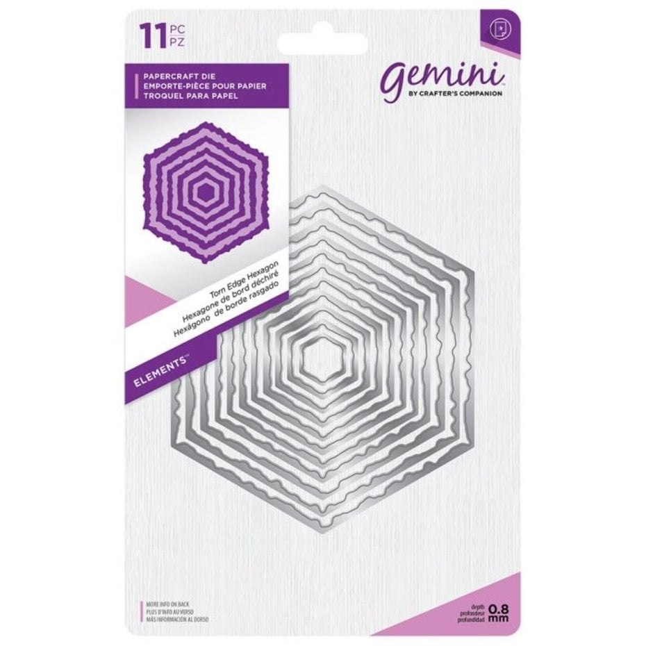 Torn Edge Hexagon Elements Dies Heksagon diessett med røffe kanter