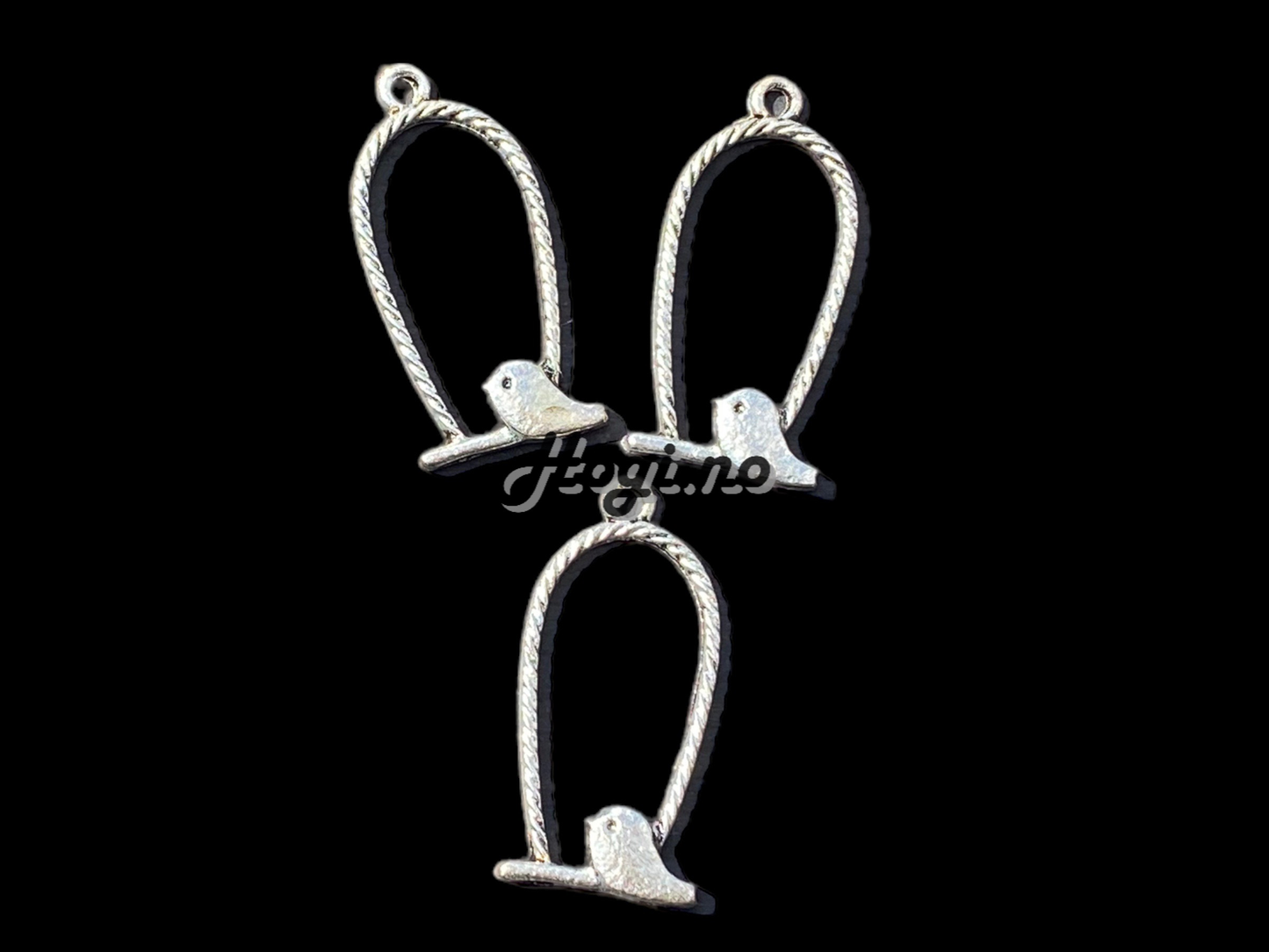 Charms - fugl sølvfarget metallcharms m/oppheng