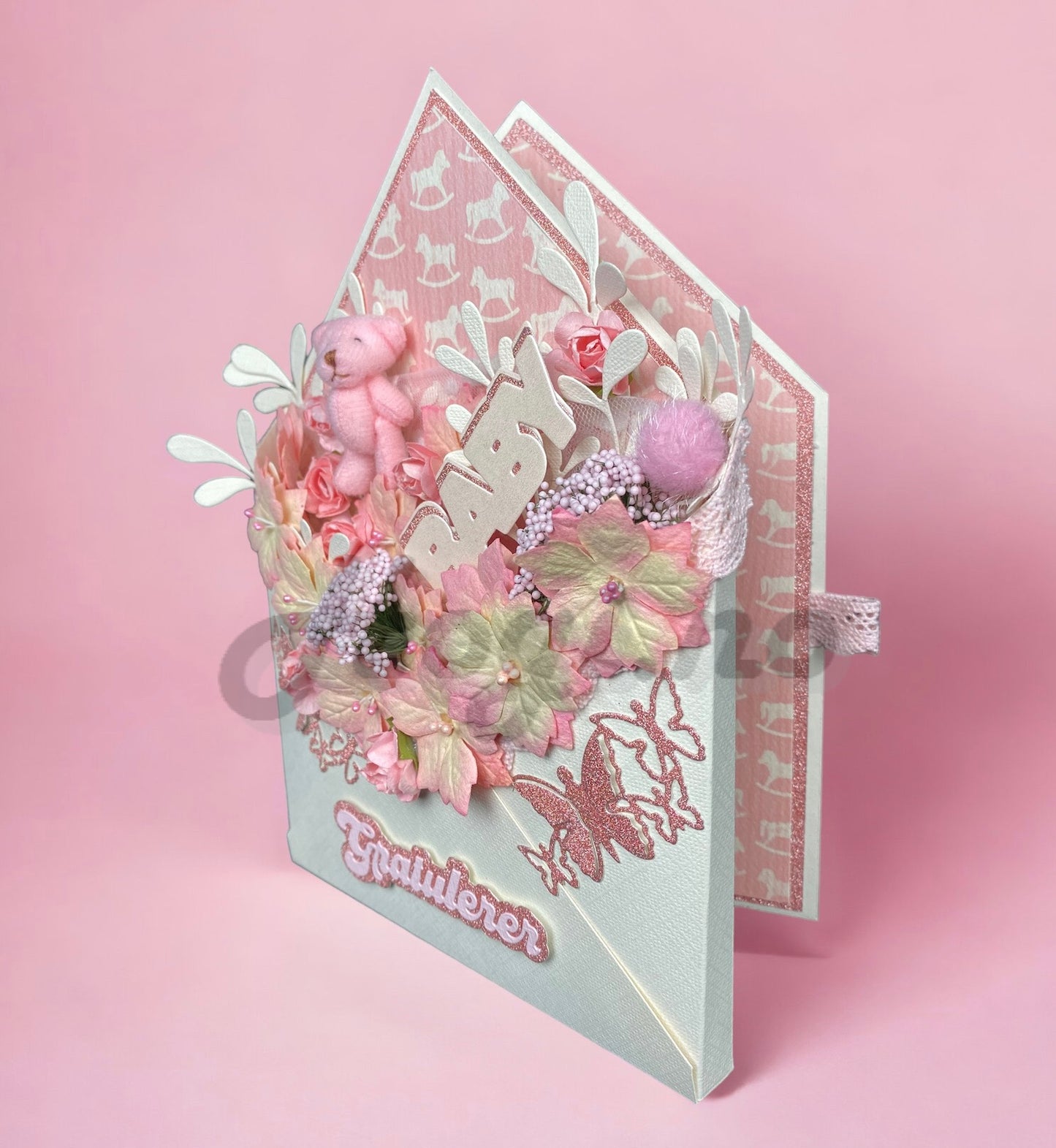 Hogi blomst -rosa/ cremefarget - 5 stk pr pk