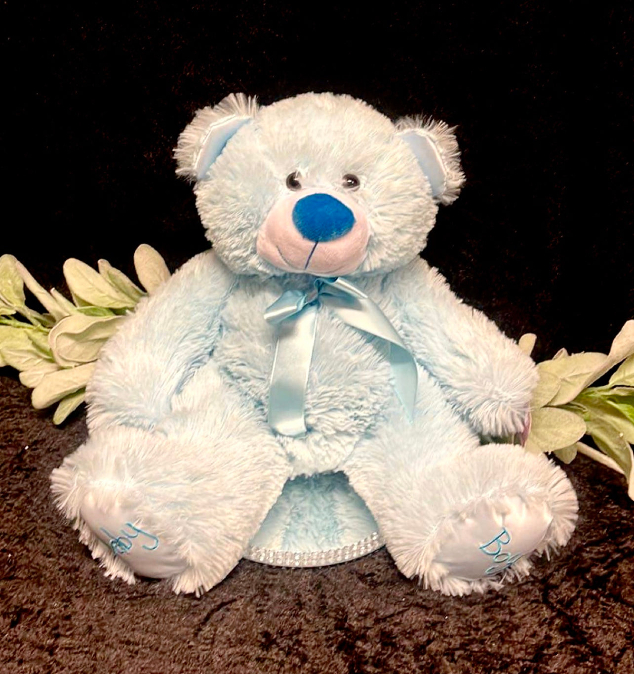 Bamse teddy lys blå / lys rosa