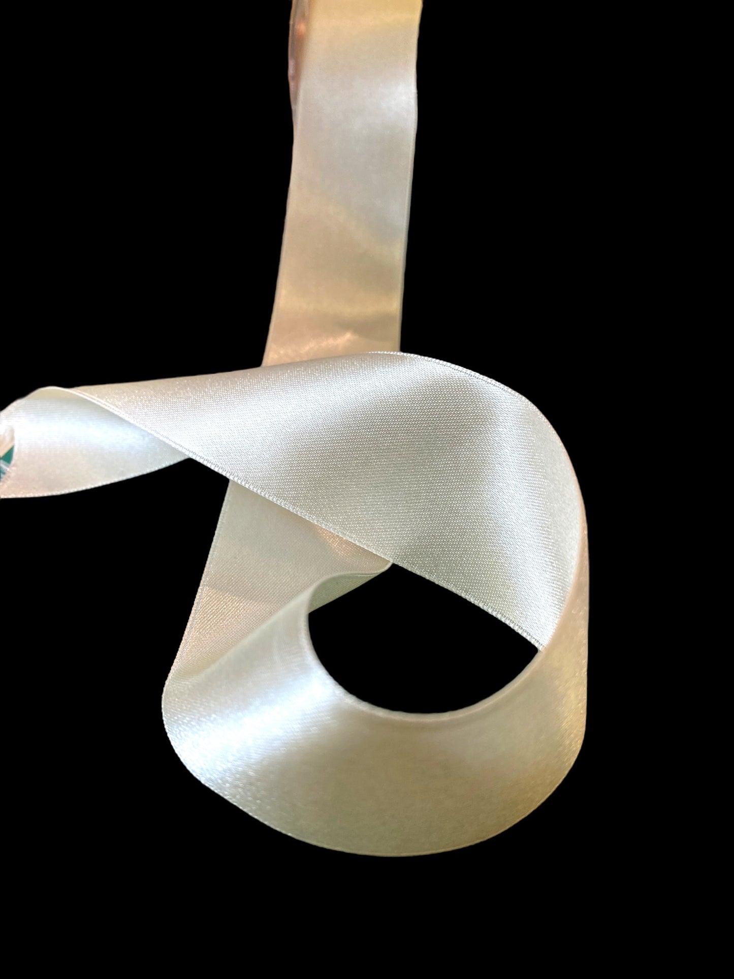 Silkebånd/ satinbånd - krem hvit / cream white