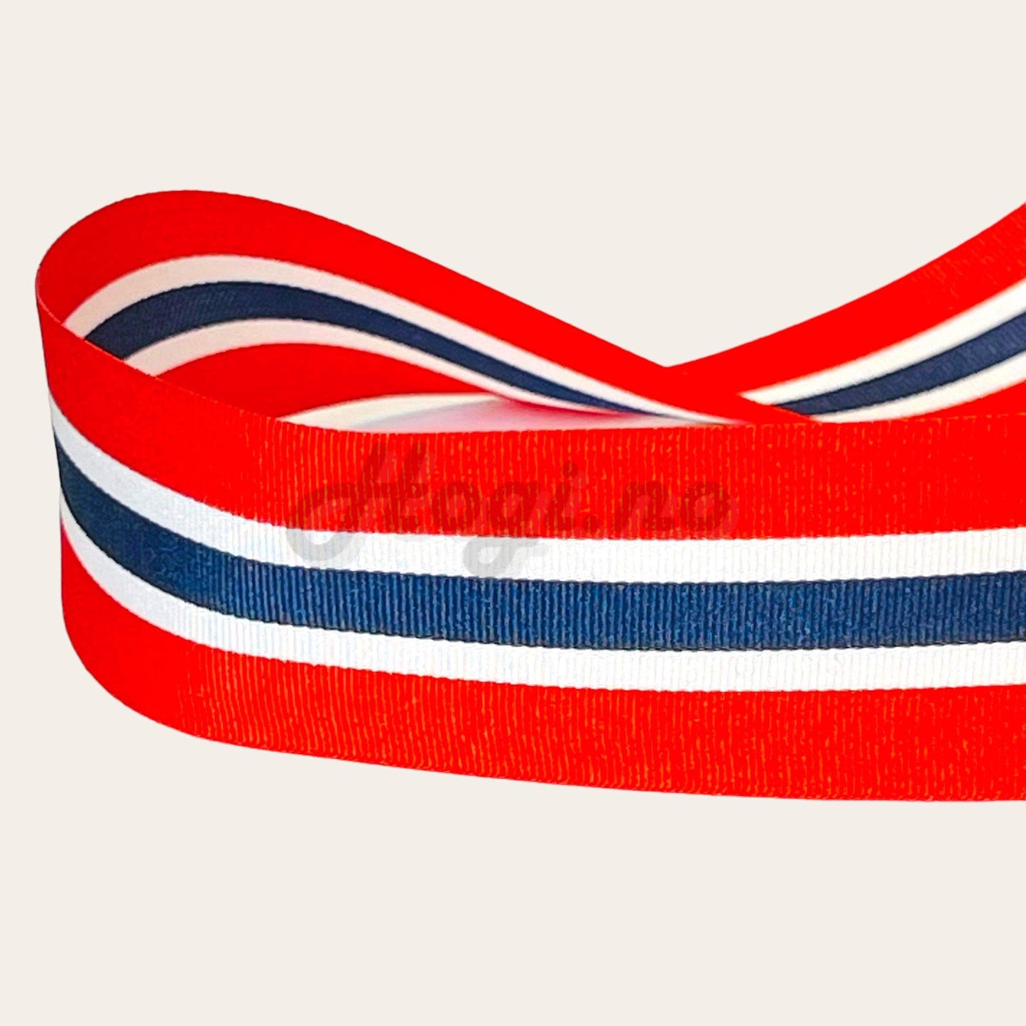 Silkebånd - rødt , hvit og blått / Norge / Norway flag