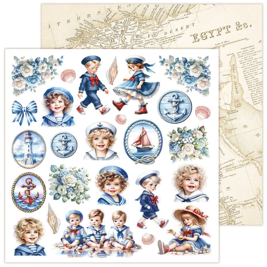 Lemoncraft mønsterark /arkpakke - Sea Story 12x12 Inch Paper Pad (LEM-SEASTO-01)