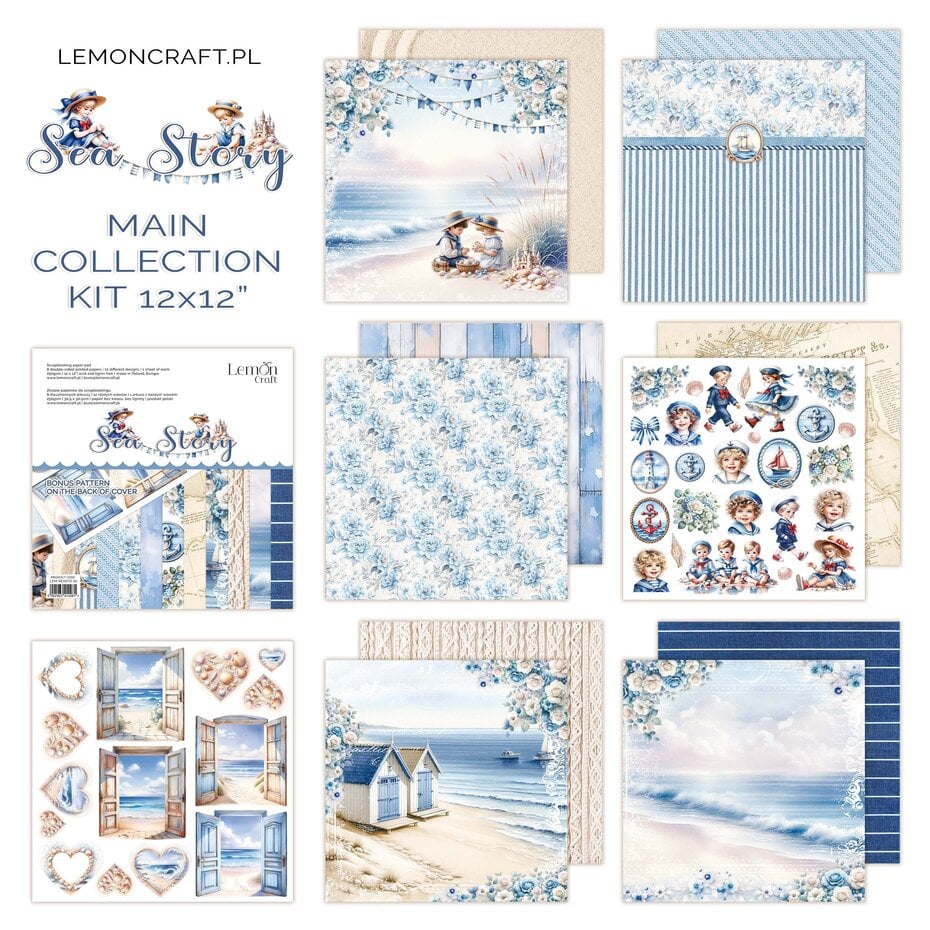 Lemoncraft mønsterark /arkpakke - Sea Story 12x12 Inch Paper Pad (LEM-SEASTO-01)