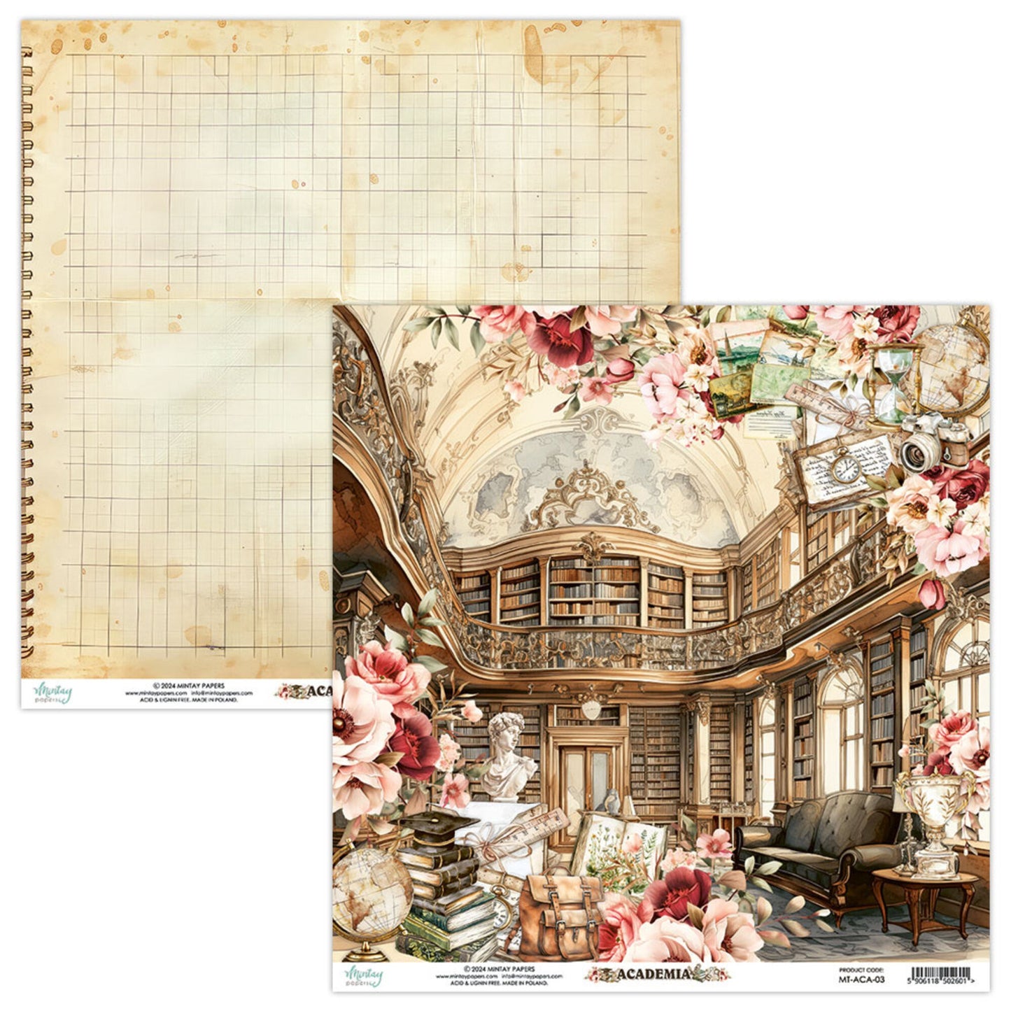 Mintay Academia 12x12 Inch Scrapbooking Paper Set (MT-ACA-07)