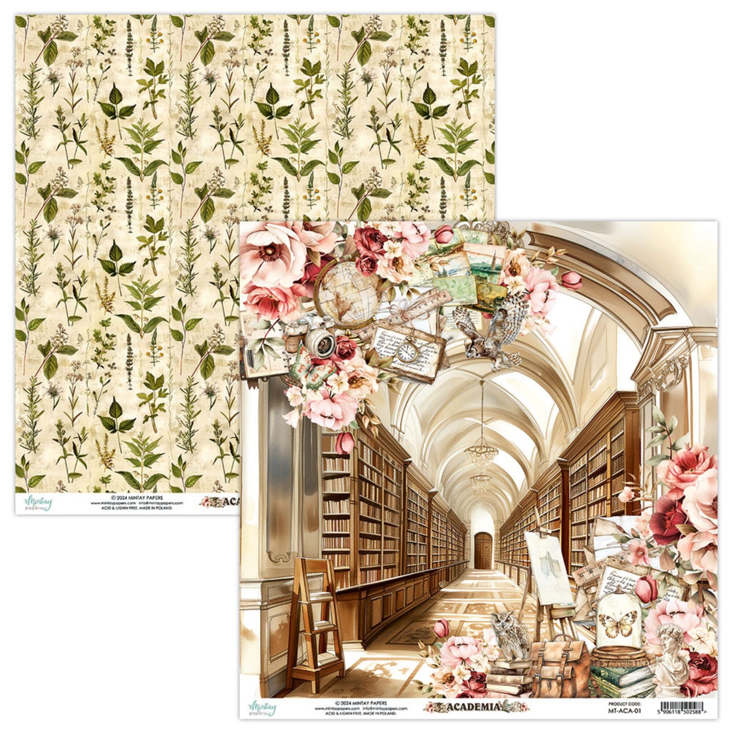 Mintay Academia 12x12 Inch Scrapbooking Paper Set (MT-ACA-07)