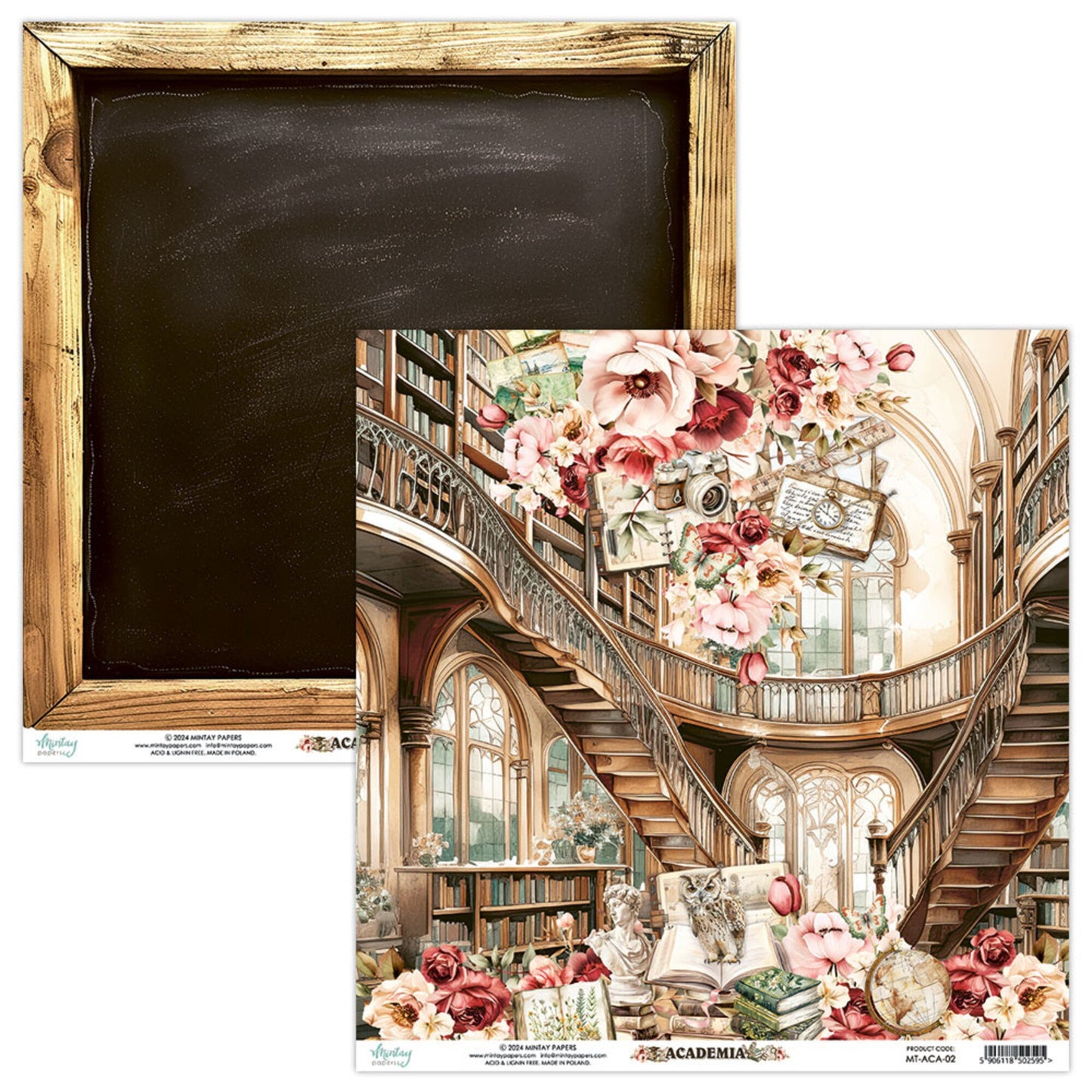 Mintay Academia 12x12 Inch Scrapbooking Paper Set (MT-ACA-07)