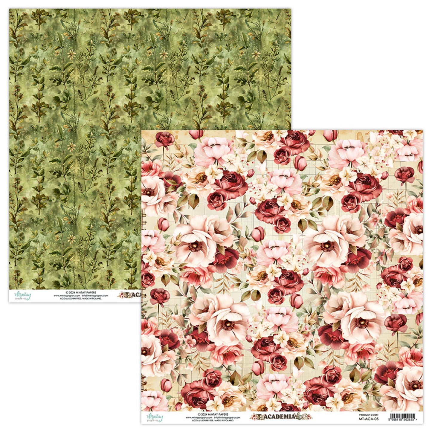 Mintay Academia 12x12 Inch Scrapbooking Paper Set (MT-ACA-07)