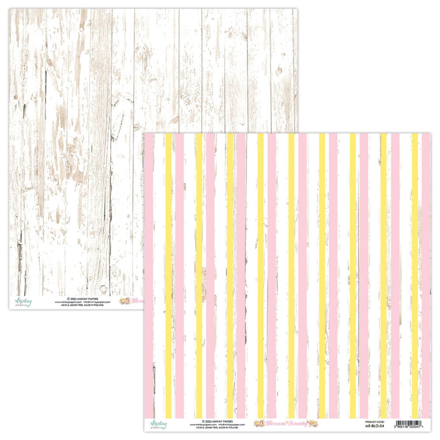 Mintay Blossom Serenity 12x12 Inch Scrapbooking Paper Set (MT-BLO-07)