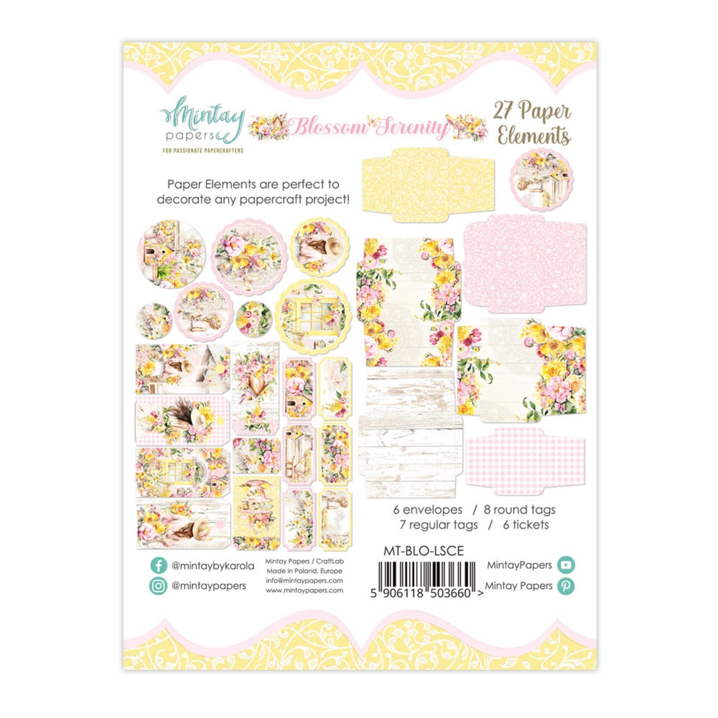 Mintay Blossom Serenity 6x8 inch Paper elements