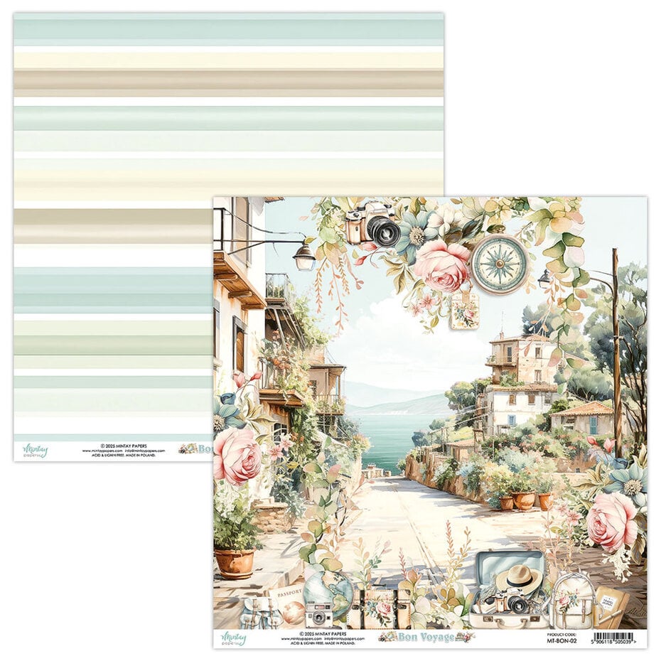 Mintay - Bon Voyage 12x12 Inch Scrapbooking Paper Set (MT-BON-07)