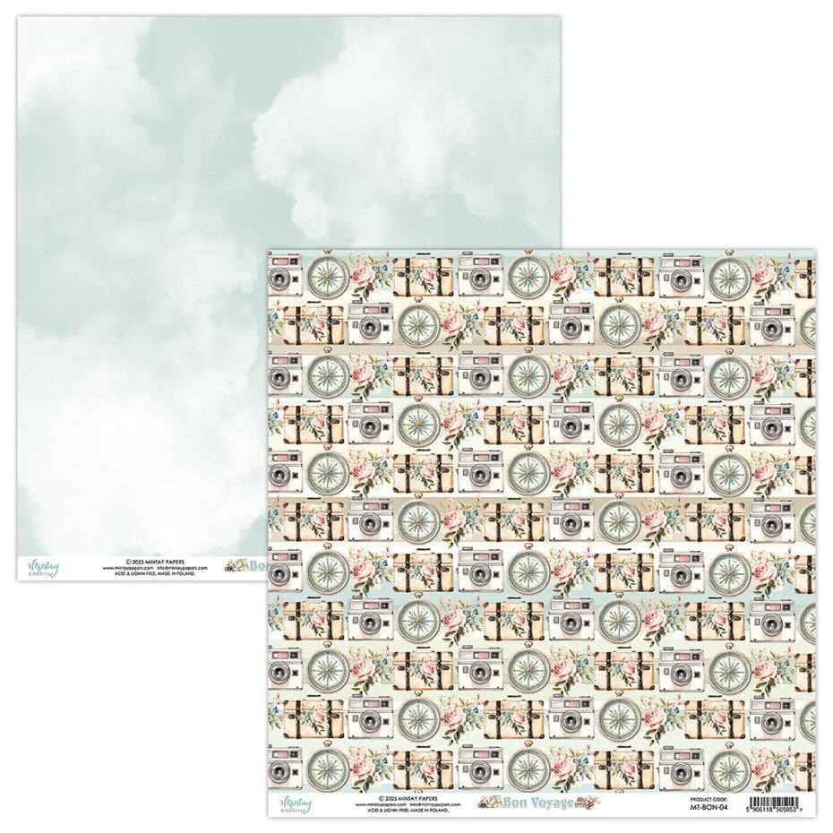 Mintay - Bon Voyage 12x12 Inch Scrapbooking Paper Set (MT-BON-07)