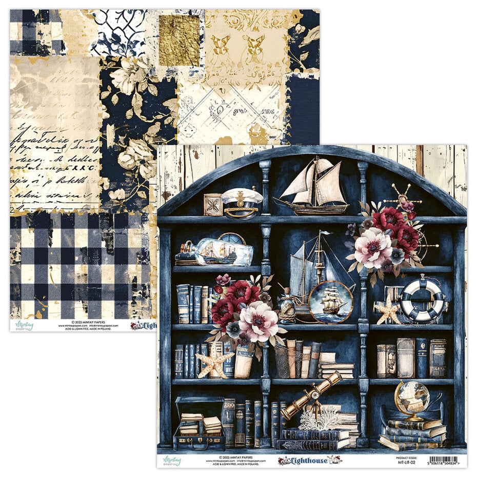 Mintay -Lighthouse 12x12 Inch Scrapbooking Paper Set (MT-LIT-07)