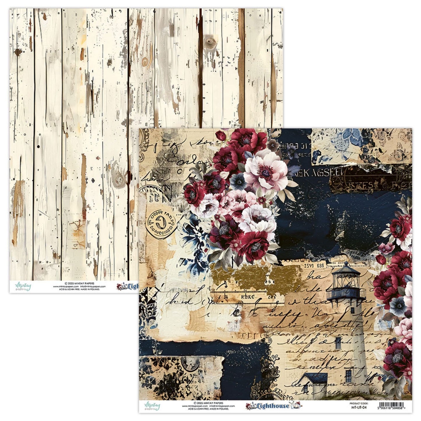 Mintay -Lighthouse 12x12 Inch Scrapbooking Paper Set (MT-LIT-07)