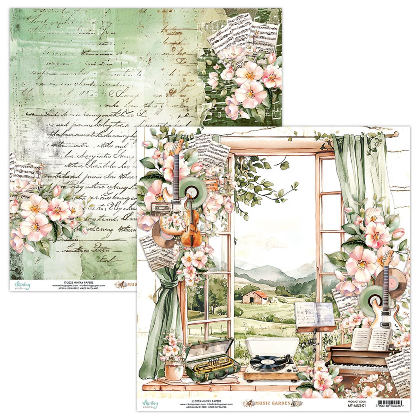 Mintay - Music Garden 12x12 Inch Scrapbooking Paper Set (MT-MUS-07)