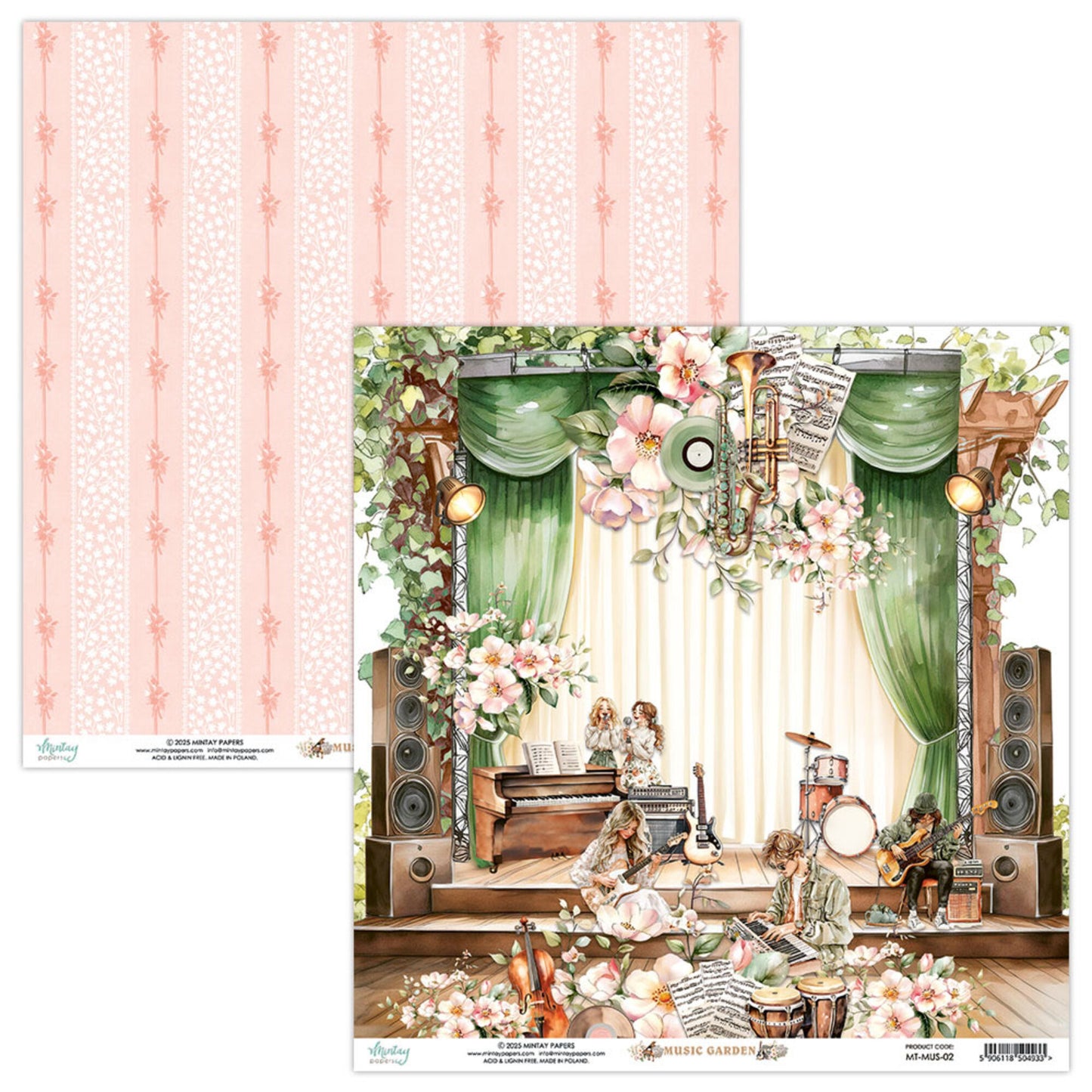 Mintay - Music Garden 12x12 Inch Scrapbooking Paper Set (MT-MUS-07)