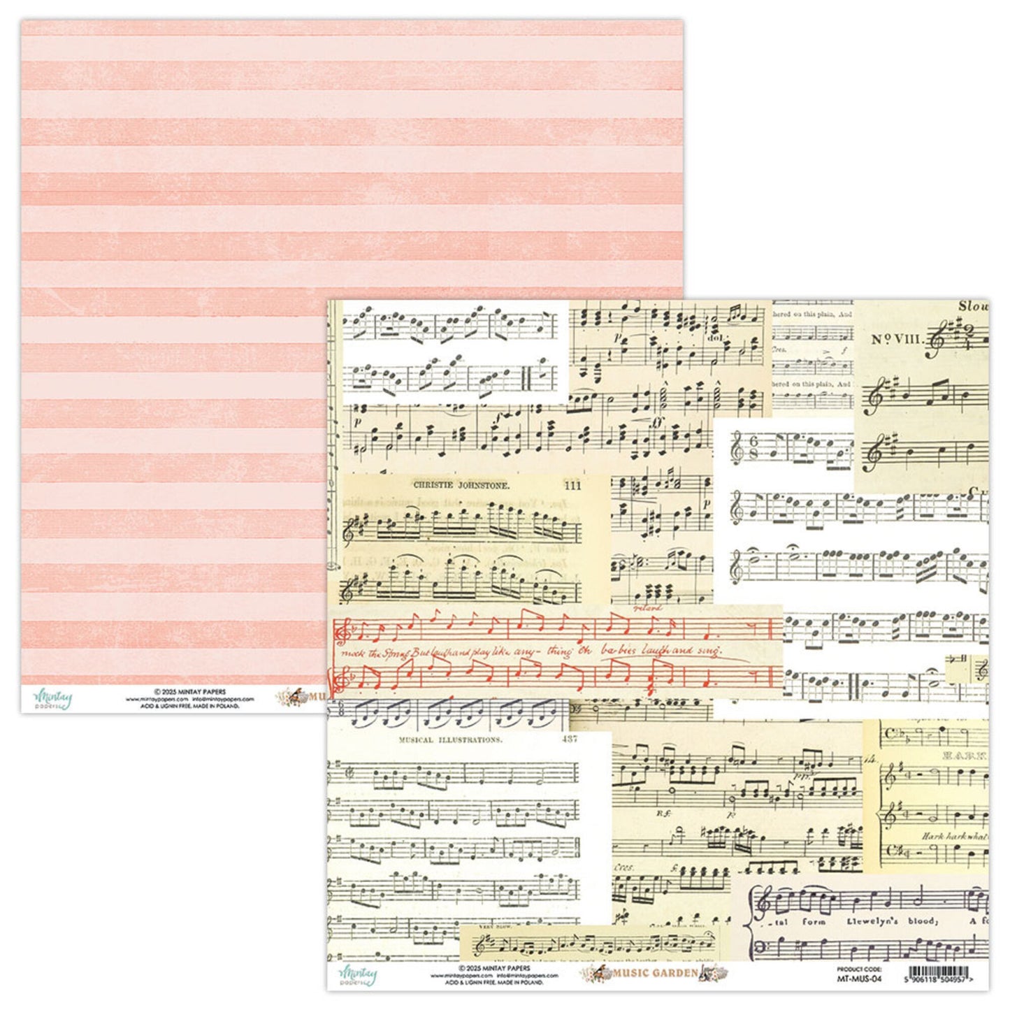 Mintay - Music Garden 12x12 Inch Scrapbooking Paper Set (MT-MUS-07)