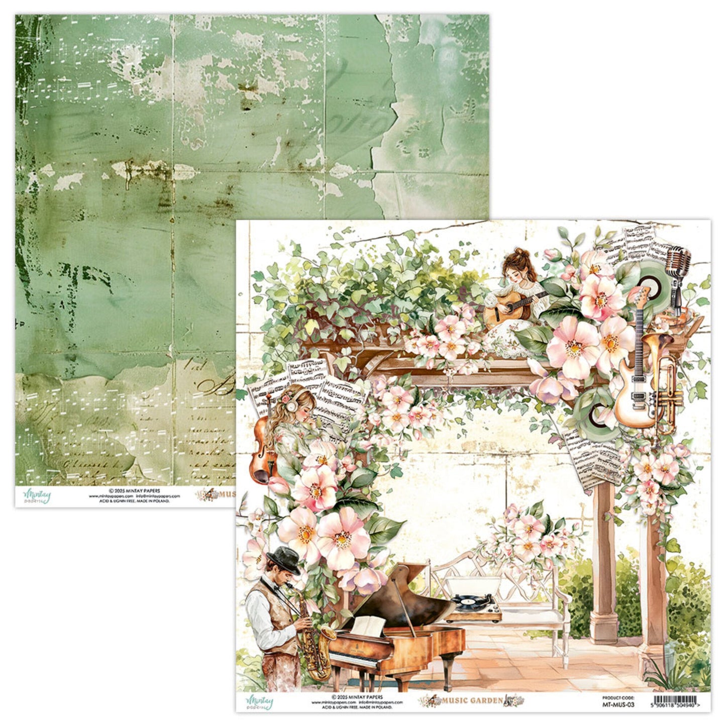 Mintay - Music Garden 12x12 Inch Scrapbooking Paper Set (MT-MUS-07)
