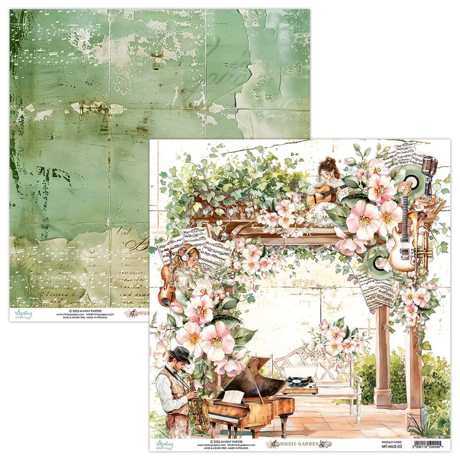 Mintay - Music Garden 8x8 Inch Scrapbooking Paper Pad (MT-MUS-08)