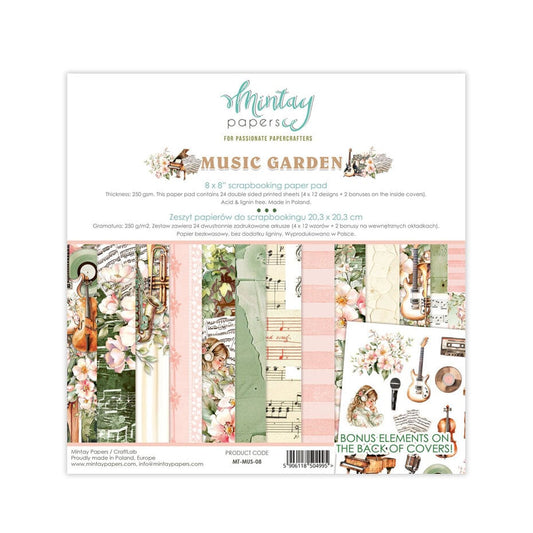 Mintay - Music Garden 8x8 Inch Scrapbooking Paper Pad (MT-MUS-08)