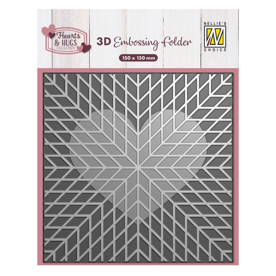 Nellie Snellen - 3D Embossing Folder Geo Heart (EF3D102)