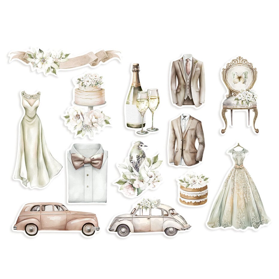 P13 Love and Lace Ephemera Bits & Pieces / diecuts (13pcs)