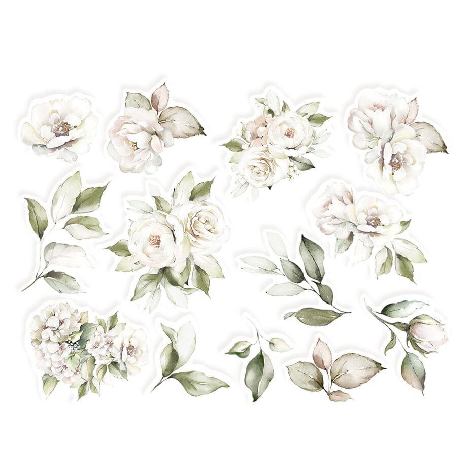 P13 Love and Lace Ephemera / diecuts Flowers and Leaves (13pcs)