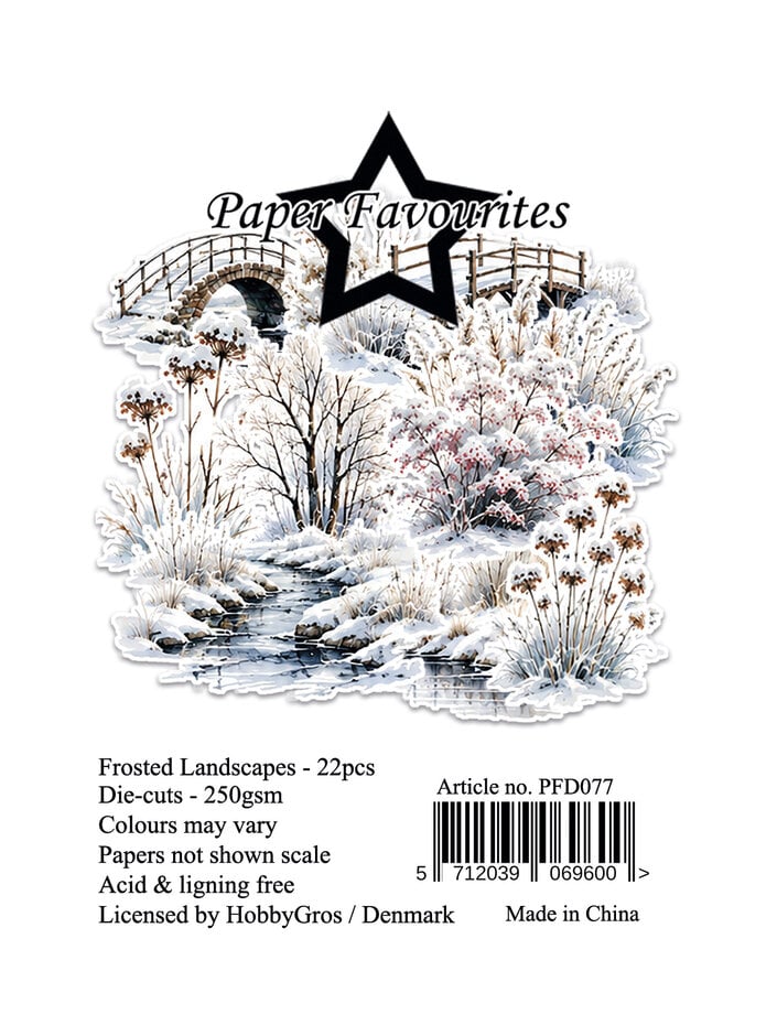 NYHET! Paper favorites - die cut pakke / Die-Cuts - Frosted Landscapes 23 stk 250gsm