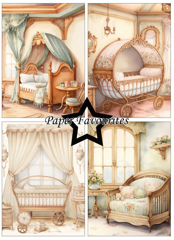 Paper Favourites Vintage baby room A6 Paper Pack (PFA583)