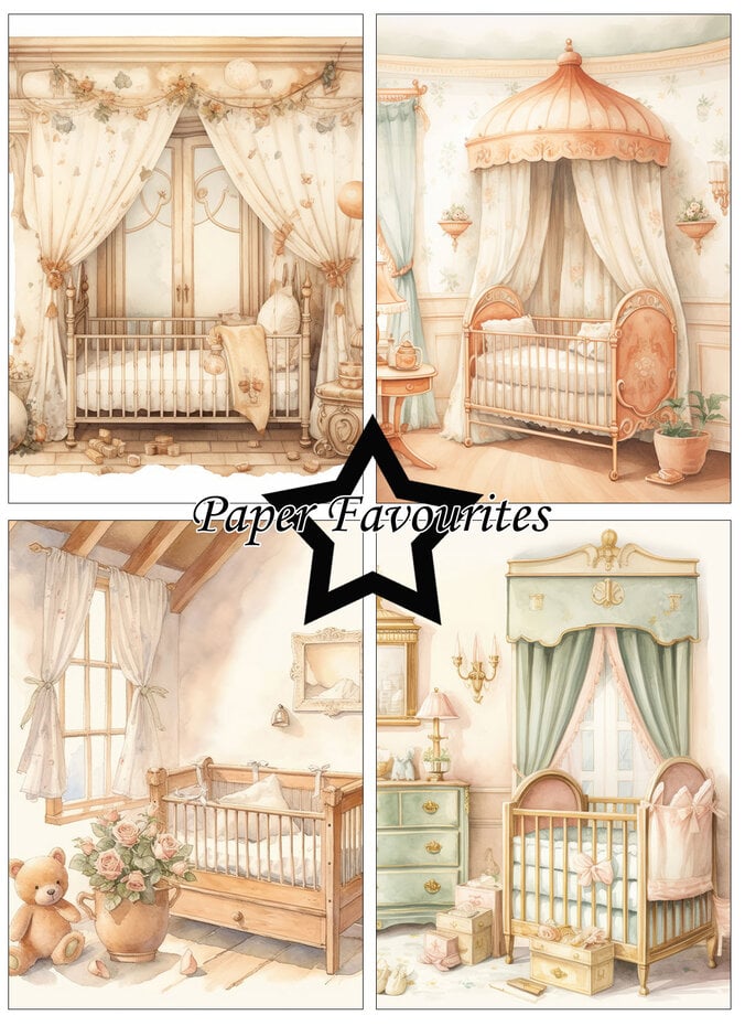 Paper Favourites Vintage baby room A6 Paper Pack (PFA583)